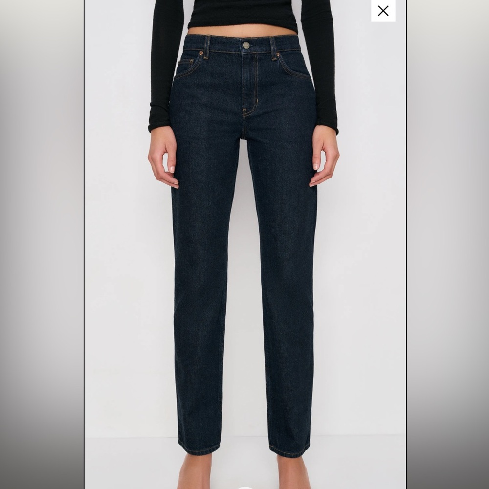 Reformation Greer Mid Rise Straight Jeans Blue - Size 28